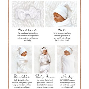 thumbnail image 2 of Newborn Baby Gift Set, Baby Birth Gift For Boys And Girls, 7 In 1 Set - A Baby Blanket, Lovey Security Blanket, Bib, Wooden Rattle Toy, Socks, Welcome Card, Deluxe Gift Box 2 of 11