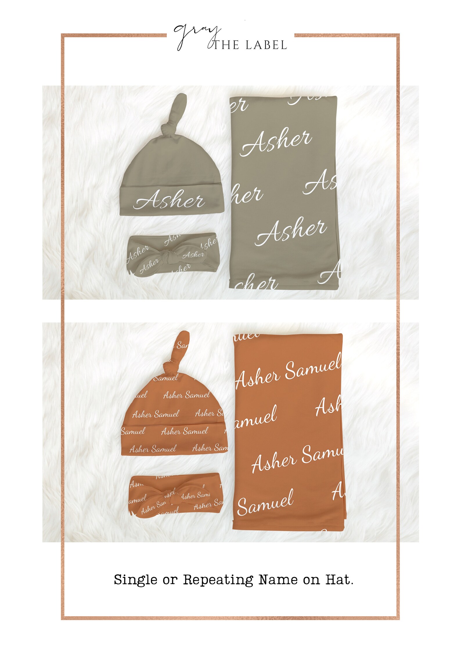 BABY NAME Swaddle Blanket Personalized Hat Newborn Boy Baby Etsy