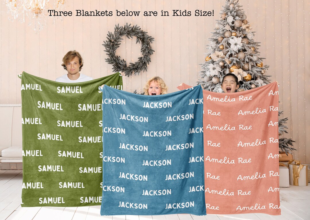 Blanket With Name All Over It PERSONALIZED Blanket With Name for Girls and Boys Christmas Gift Custom