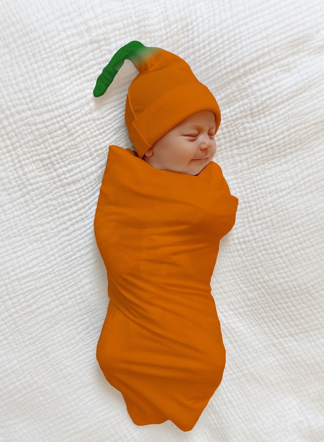 PUMPKIN SWADDLE Blanket Hat Set Baby Boy Coming Home Outfit Etsy