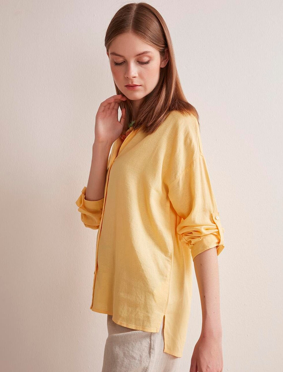 womens linen beach shirt