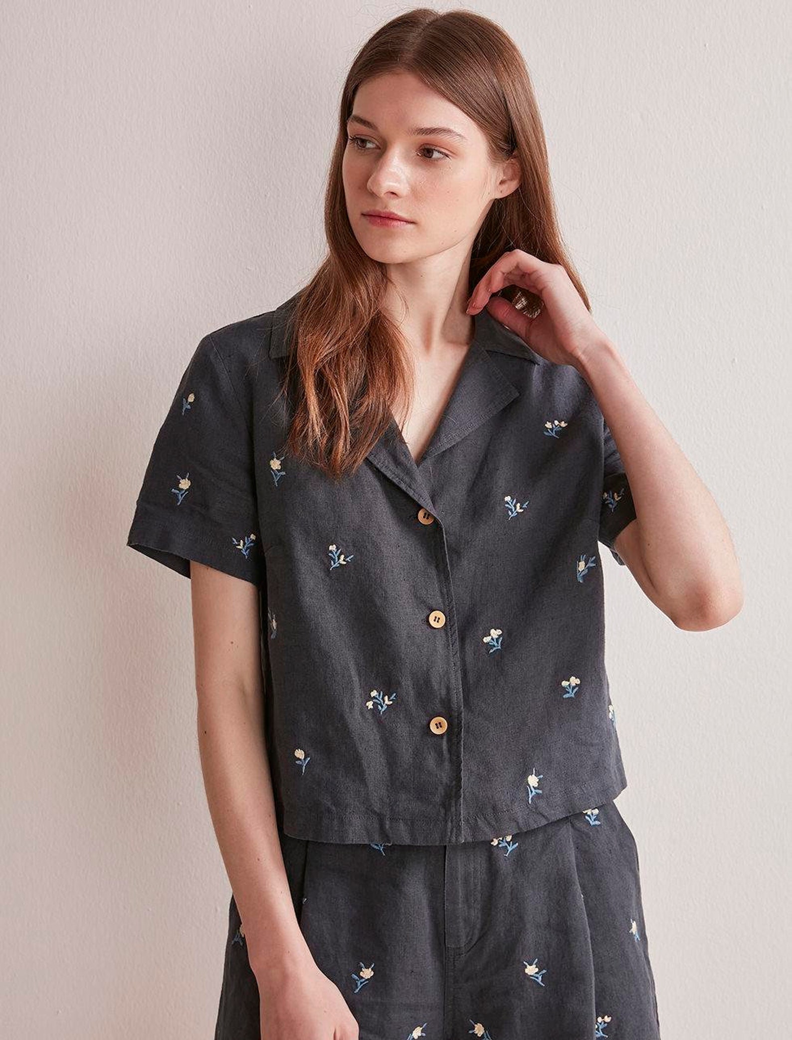 womens linen beach shirt