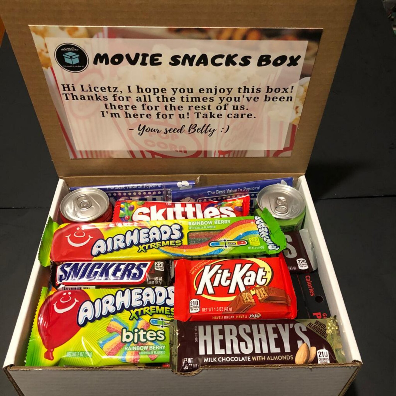 Customizable Movie Snack Box Custom Care Package Etsy