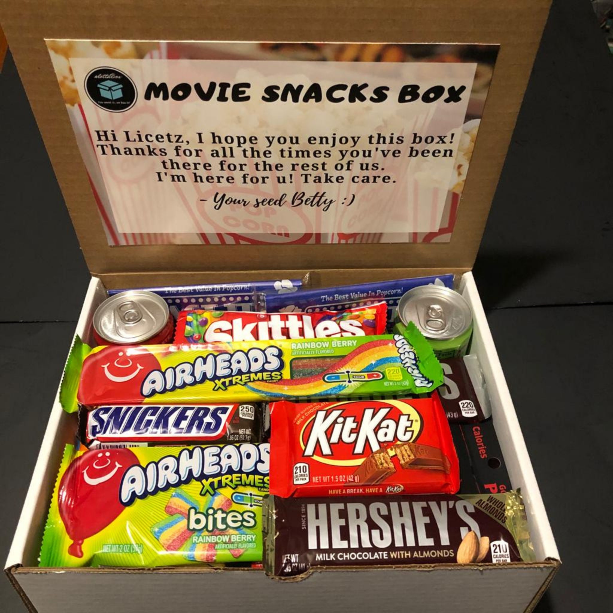 Customizable Movie Snack Box Custom Care Package Etsy