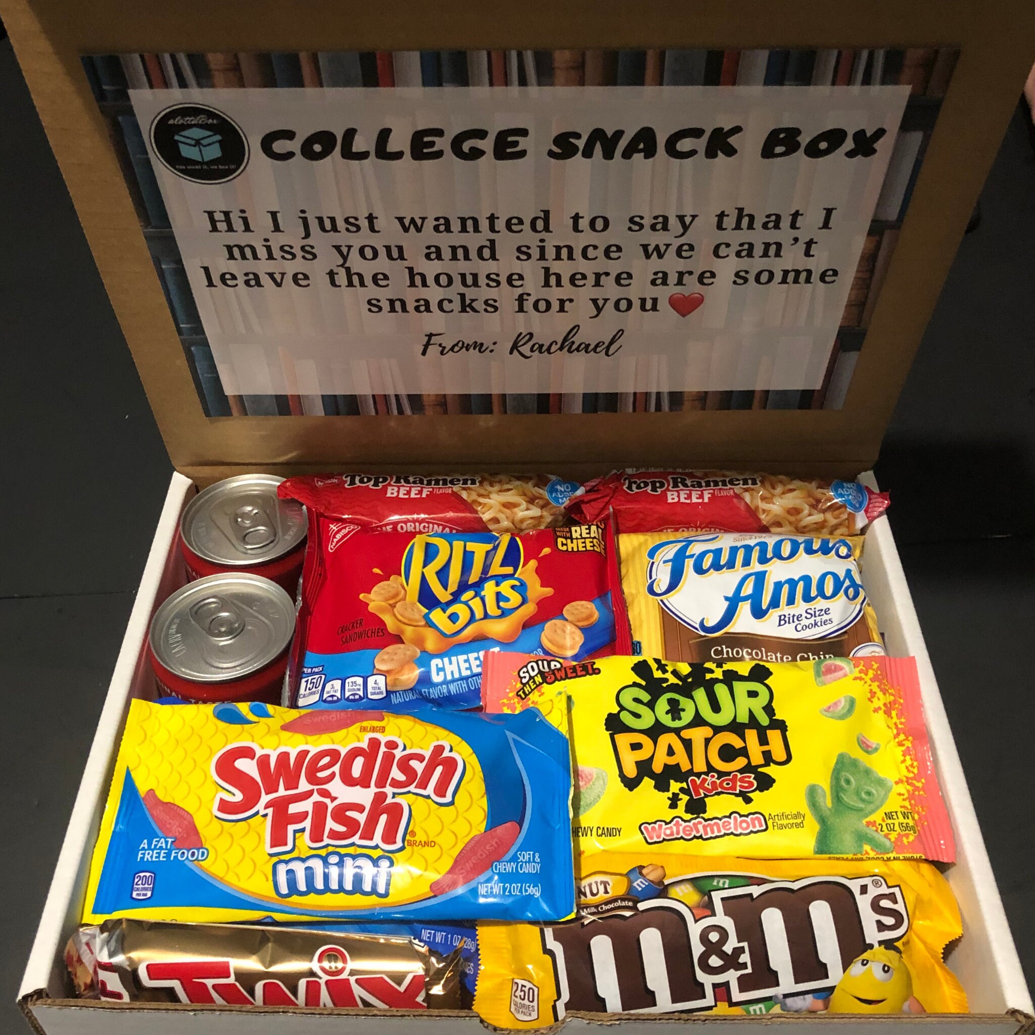 Customizable College Snack Box Etsy