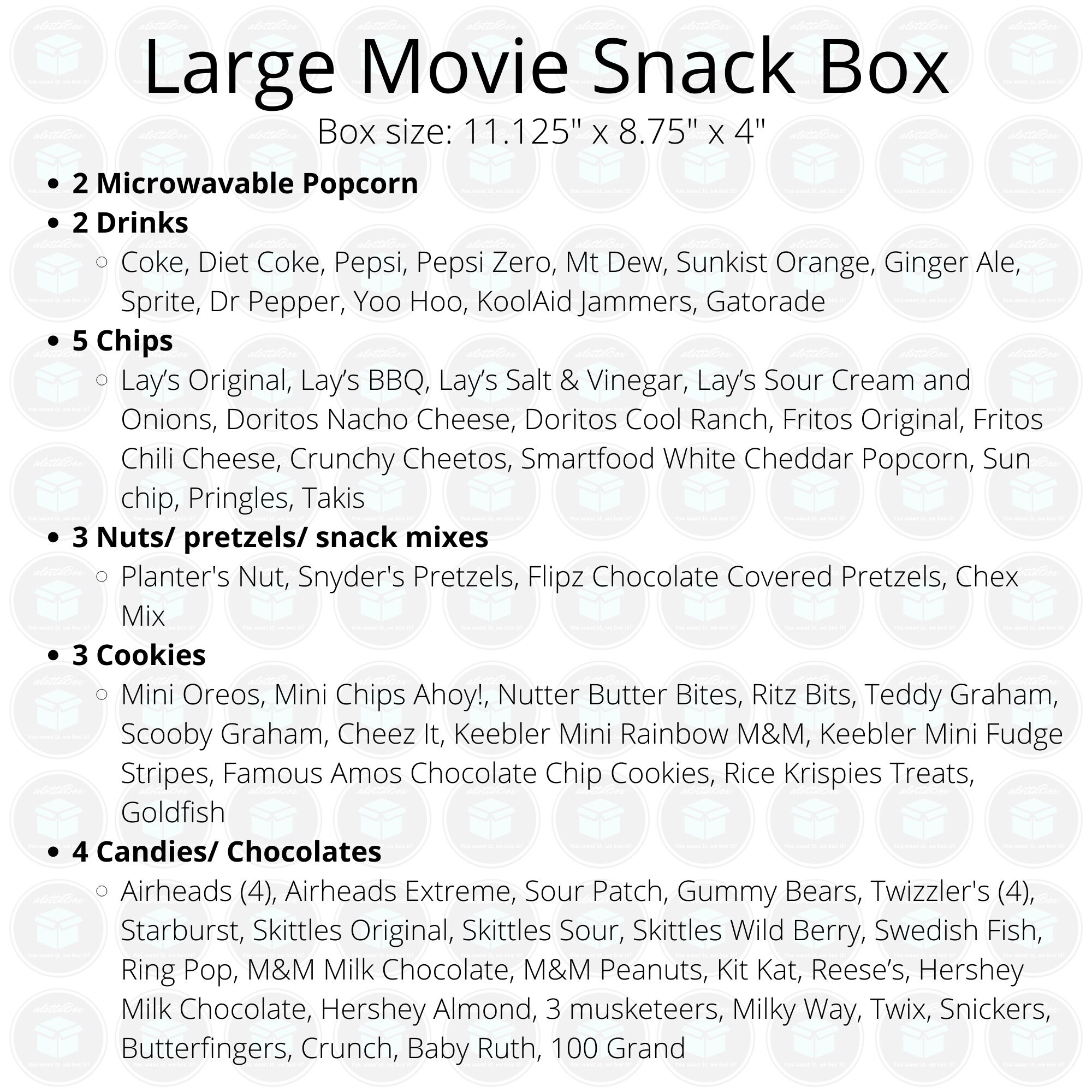 Customizable Movie Snack Box Custom Care Package Etsy