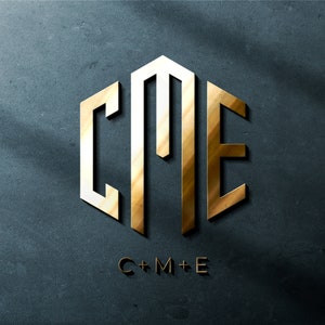 Logotipo de nome personalizado Monograma | Logotipo de iniciais | Design de tatuagem minimalista | Nome personalizado do Instagram do Tiktok | Monograma de hexágono | Logotipo de 3 letras