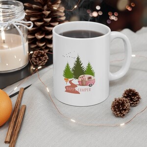 Happy Camper - Retro - Weiße Keramik Tasse 11oz