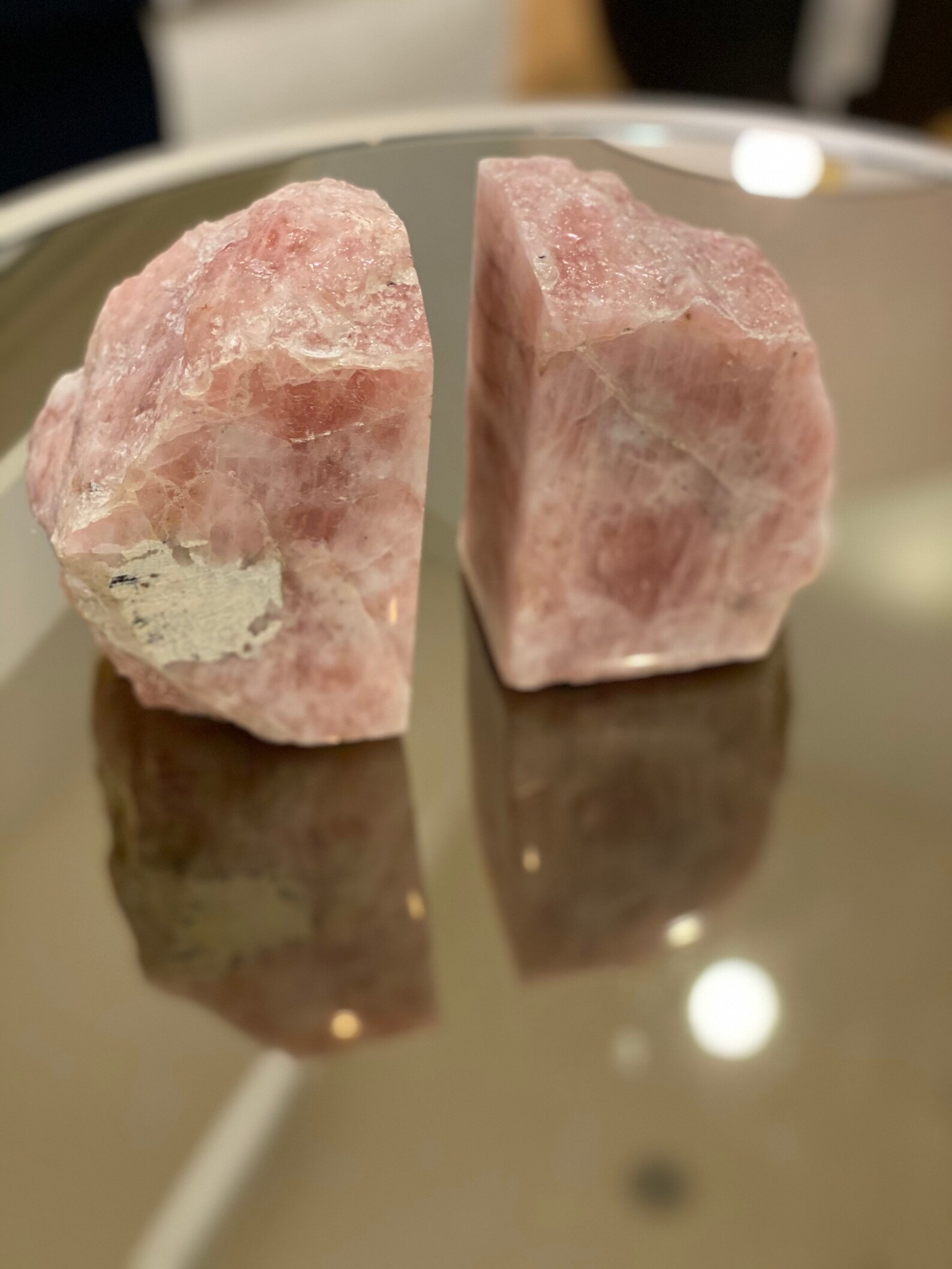 Pair of Real Rose Quartz Bookends Etsy UK