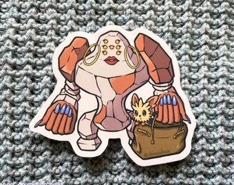Regirock with a Handbag and Lillipup Meme Sticker
