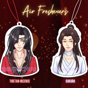 TGCF Air Fresheners Xie Lian and Hua Cheng/San Lang Double Sided Heaven Official's Blessing, MXTX Set of 2