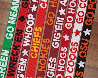 Beaded game day bag straps, college purse straps, Stadium bag straps, Customised beaded clear bag straps, Beaded accessories, Gift for her