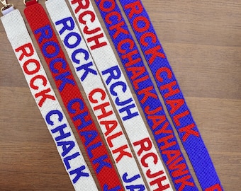 Beaded game day bag straps, college purse straps, Stadium bag straps, Customised beaded clear bag straps, Beaded accessories, Gift for her