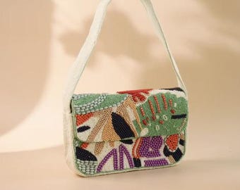 Beaded Shoulder bags Staud bag dupe Beaded summer bags Wedding bags Beaded handbags Bohemian style bags Beaded evening bags