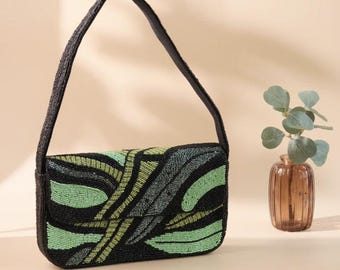 Beaded Shoulder bags Staud bag dupe Beaded summer bags Wedding bags Beaded handbags Bohemian style bags Beaded evening bags