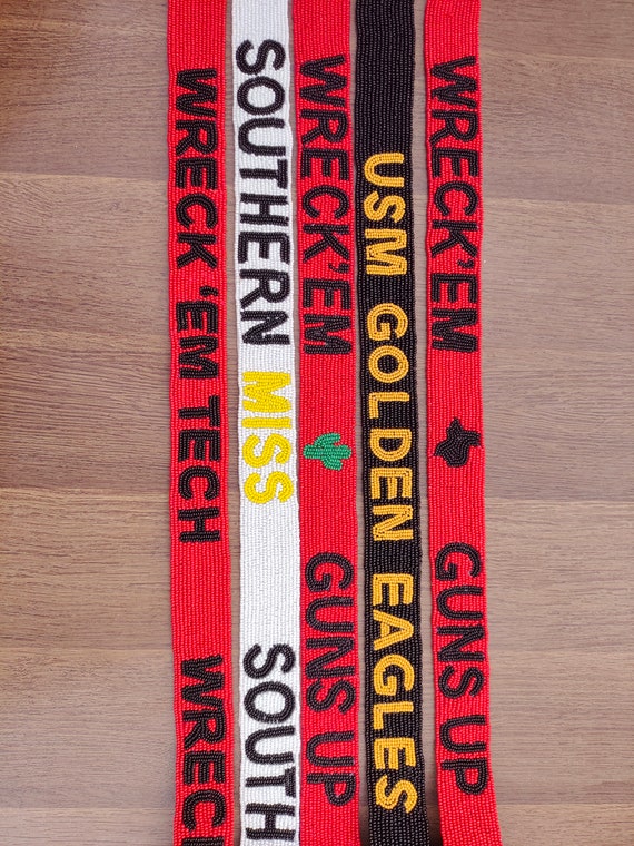 Handmade beaded game day stadium college bag straps / clear purse strap / Gift for her