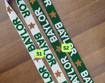 Beaded game day bag straps, college purse straps, Stadium bag straps, Customised beaded clear bag straps, Beaded accessories, Gift for her