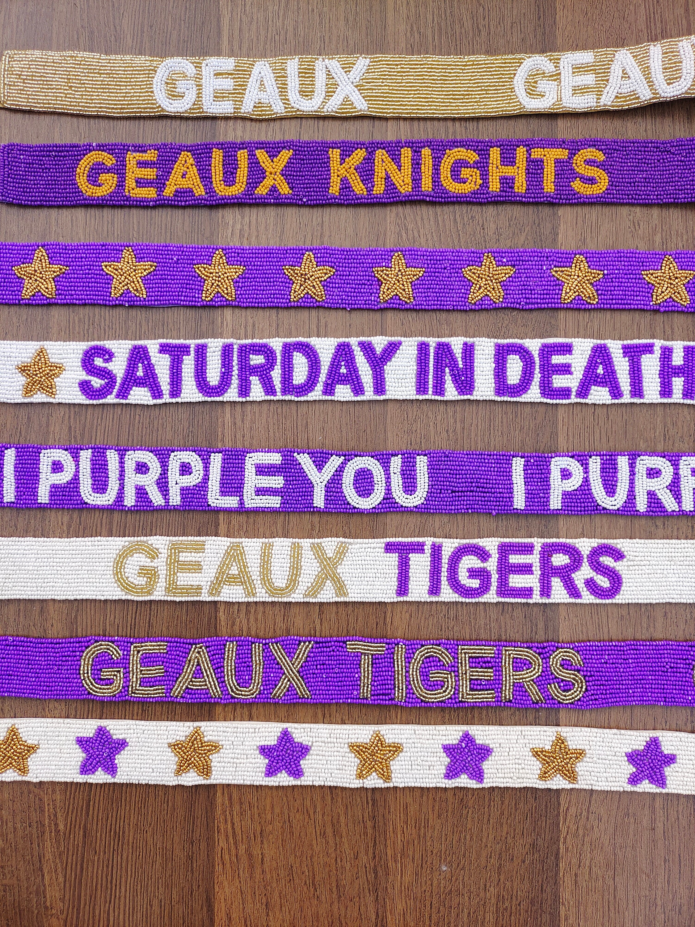 LSU Tigers Beads Belt LSU Belt Handmade Beads Belt Game Etsy