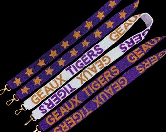 Beaded bag straps | Game day beaded straps | Stadium beaded purse straps| Customized beaded straps| handmade seed beads straps |Gift for her