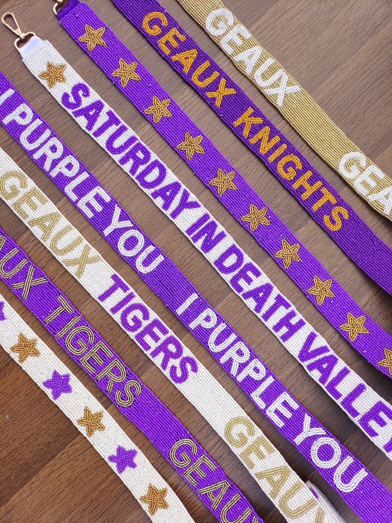 LSU Tigers Beads Belt LSU Belt Handmade Beads Belt Game Etsy