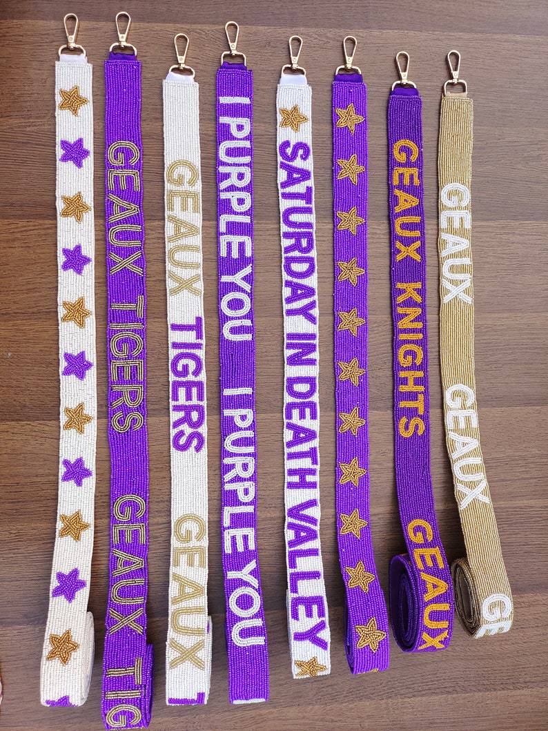 LSU Tigers Beads Belt LSU Belt Handmade Beads Belt Game Etsy