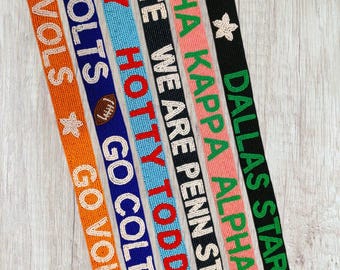 Beaded bag straps | Game day beaded straps | Stadium beaded purse straps| Customized beaded straps| handmade seed beads straps |Gift for her