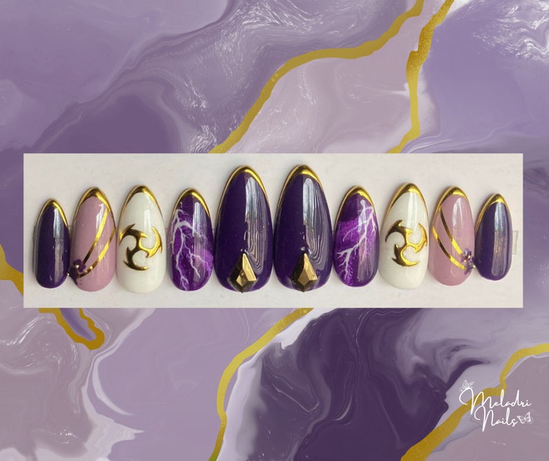 Raiden Inspired Nails Etsy