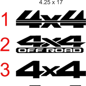 REFLECTIVE 4x4 Decal 4.25&quot; x 17&quot; 5 Options 8 Colors Oralite Rapid Air Nikkalite ELG Reflective Tape Offroad Jeep Truck JL Ford Dodge Toyota