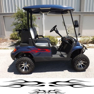 REFLECTIVE or Regular Golf Cart Graphic Decals 2 Pairs of 2 Vinyl Decal Universal Fit (15 Colors for Vinyl) (9 Colors for Reflective) - 6