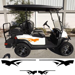 Naklejki graficzne na wózek golfowy ODBLASKOWE lub zwykłe, 2 pary po 2 sztuki, uniwersalne (15 kolorów winylu) (9 kolorów odblaskowych) - 3