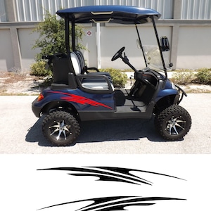 REFLECTIVE or Regular Golf Cart Graphic Decals 2 Pairs of 2 Vinyl Decal Universal Fit (15 Colors for Vinyl) (9 Colors for Reflective) - 26
