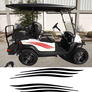 REFLECTIVE or Regular Golf Cart Graphic Decals 2 Pairs of 2 Vinyl Decal Universal Fit (15 Colors for Vinyl) (9 Colors for Reflective) - 20