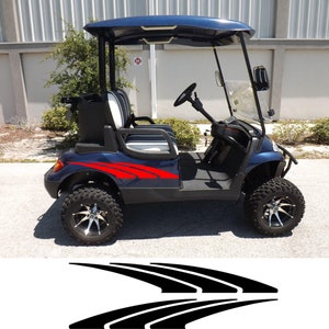 Naklejki graficzne na wózek golfowy ODBLASKOWE lub zwykłe, 2 pary po 2 sztuki, uniwersalne (15 kolorów winylu) (9 kolorów odblaskowych) - 18