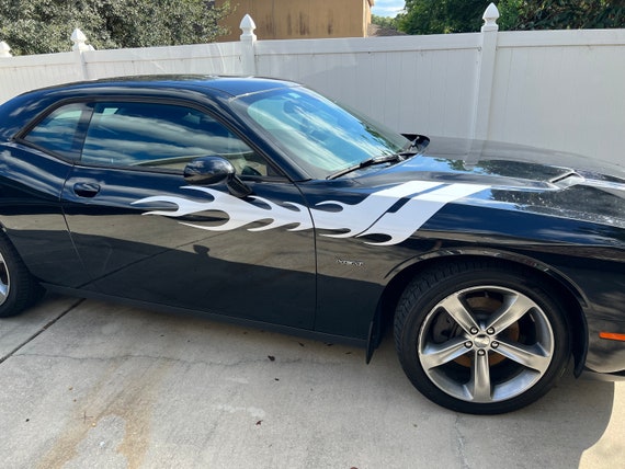 Dodge Challenger Hash Check Flame Side Stripe Fit 2010-2022