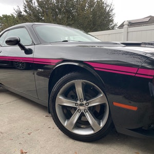 Dodge Challenger Check Retro Side V3 Full Stripe fit 2010-2022 (15 Colors) Pre-Cut Driver and Passenger Side