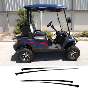 Naklejki graficzne na wózek golfowy ODBLASKOWE lub zwykłe, 2 pary po 2 sztuki, uniwersalne (15 kolorów winylu) (9 kolorów odblaskowych) - 21