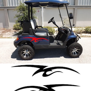 Naklejki graficzne na wózek golfowy ODBLASKOWE lub zwykłe, 2 pary po 2 sztuki, uniwersalne (15 kolorów winylu) (9 kolorów odblaskowych) - 13
