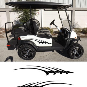 REFLECTIVE or Regular Golf Cart Graphic Decals 2 Pairs of 2 Vinyl Decal Universal Fit (15 Colors for Vinyl) (9 Colors for Reflective) - 28