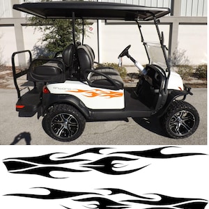 REFLECTIVE or Regular Golf Cart Graphic Decals 2 Pairs of 2 Vinyl Decal Universal Fit (15 Colors for Vinyl) (9 Colors for Reflective) - 8