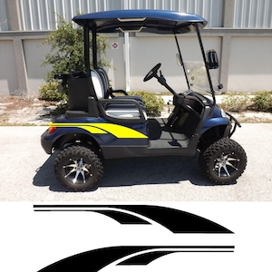 REFLECTIVE or Regular Golf Cart Graphic Decals 2 Pairs of 2 Vinyl Decal Universal Fit (15 Colors for Vinyl) (9 Colors for Reflective) - 23