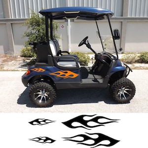 Naklejki graficzne na wózek golfowy ODBLASKOWE lub zwykłe, 2 pary po 2 sztuki, uniwersalne (15 kolorów winylu) (9 kolorów odblaskowych) - 9