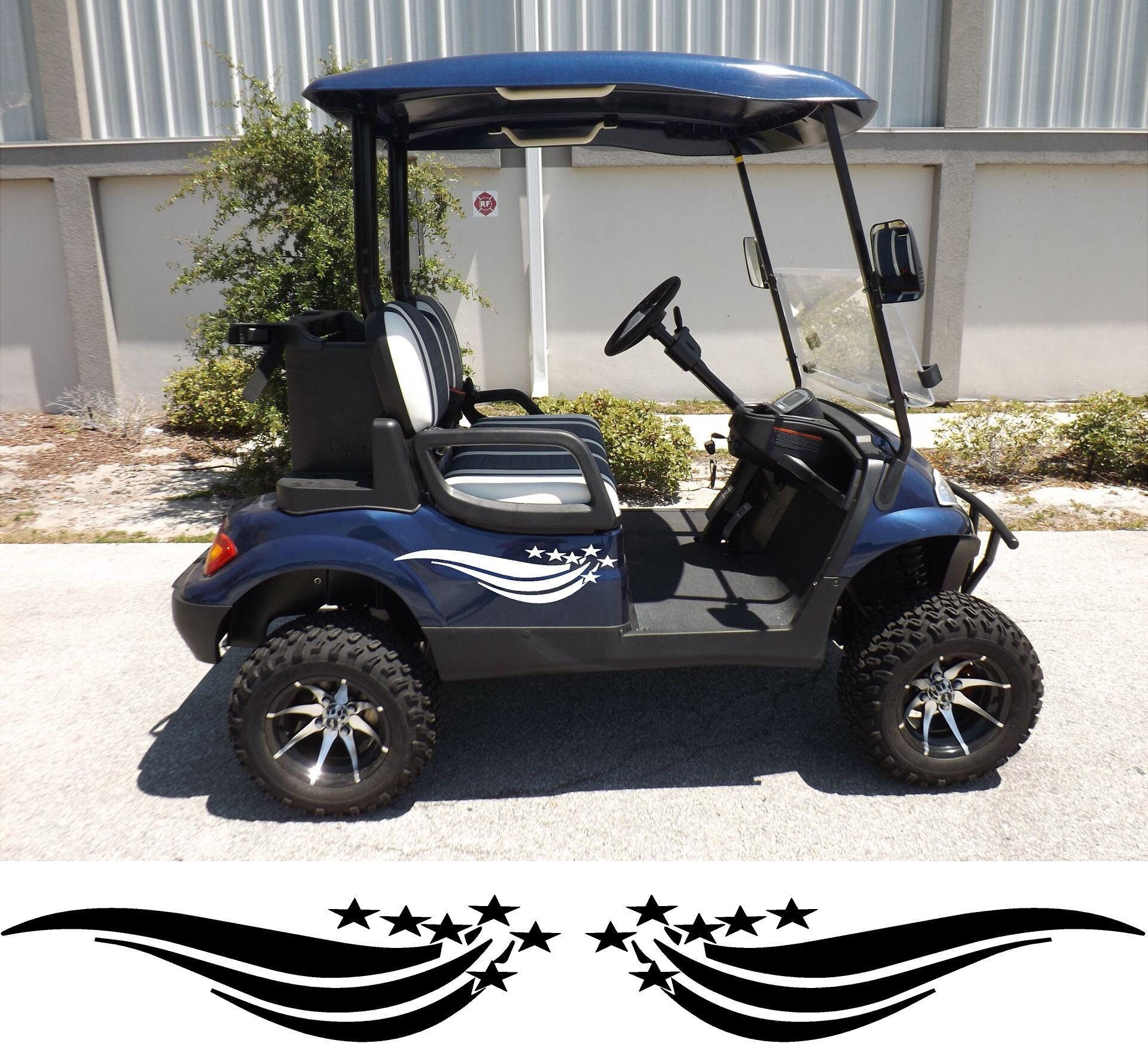 Thin Blue Line American Flag Golf Cart Decals Club Car Clubcar EZGO