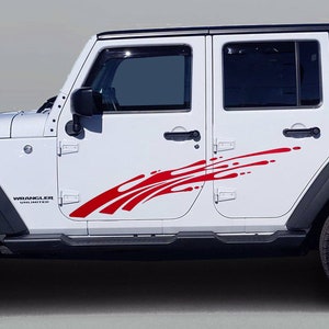Fits Jeep JK JL Splash 4 Door Side Graphic Pair of 2 Vinyl Decal (15 Colors)