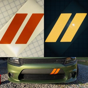 REFLECTIVE Dodge Hash Marks Decals Charger Hemi Muscle Car 1 Size Fits All Challenger Reflective Tape