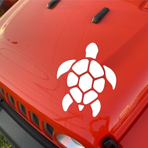 Fits Jeep Jk Jl Tj Yj Sea Turtle Hood or Side Graphic (15 Colors) 9 Sizes