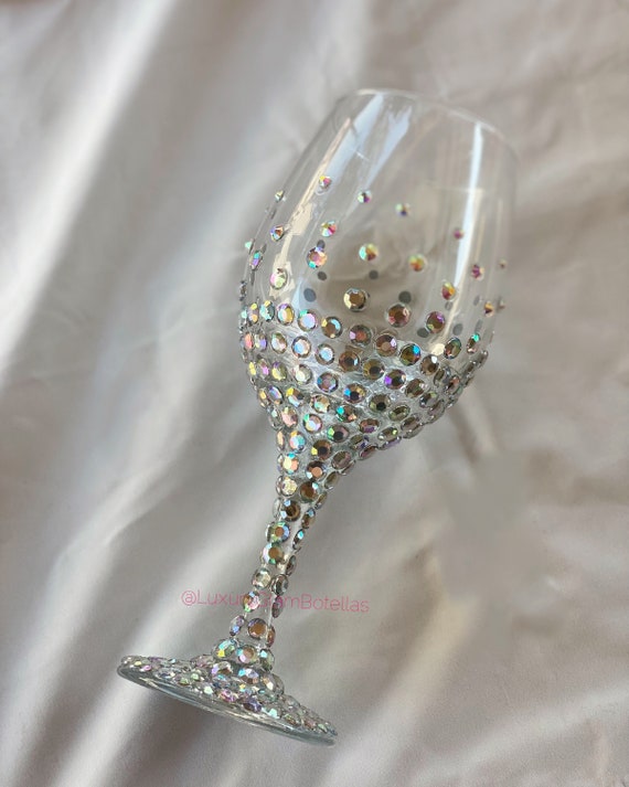 rhinestone stemless wine glasses