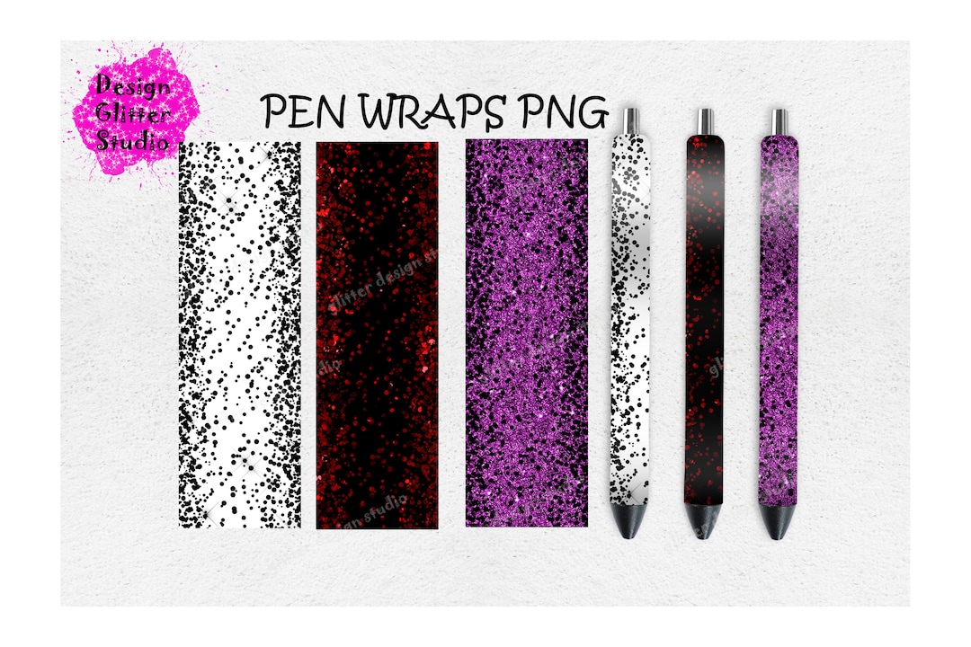 Pen Wraps Templatedecal Pen Wrap Designglitter Pen Wrap Etsy