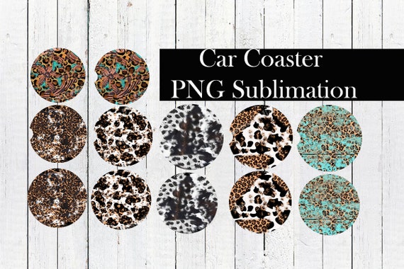 Leopard Cowhide Car Coaster Bundle,car Coaster Designs,car