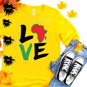 Africa Continent Love Svg Png/Continente svg png/Black History Month è tutti i giorni/Juneteenth png/BLM svg/Black Love png/Melanin svg/easy png