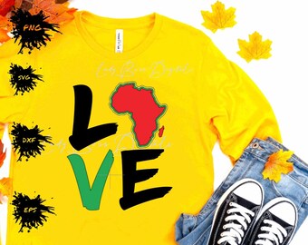 Africa Continent Love Svg Png/Continent svg png/Black History Month is everyday/ Juneteenth png/BLM svg/Black Love png/Melanin svg/easy png